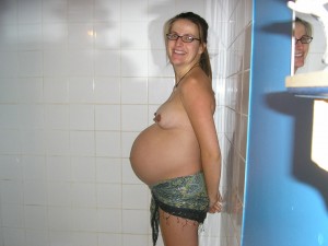 Pregnant topless - Canadian pregnant milf with glasses